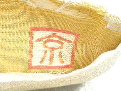 平和屋着物●両面　六通柄袋帯　作家物　舞花文　金糸　正絹　逸品　CABE4785hy
