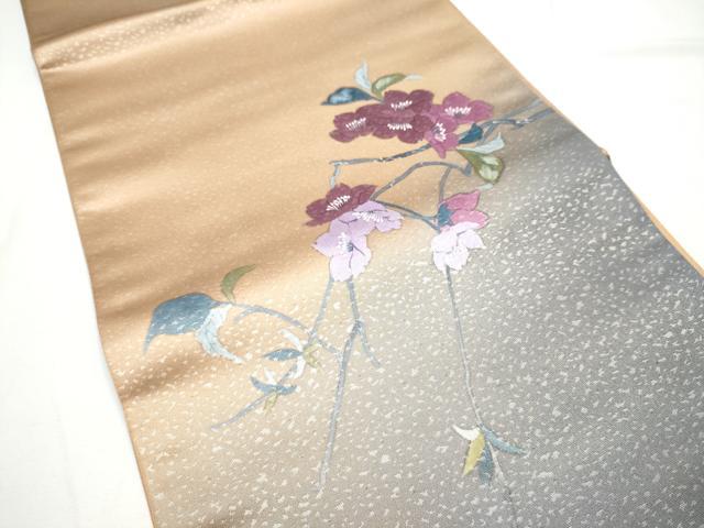 平和屋着物●染色作家　草野一騎　太鼓柄袋帯　枝花文　引箔　正絹　逸品　未使用　CABE4796hy