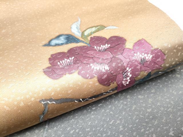 平和屋着物●染色作家　草野一騎　太鼓柄袋帯　枝花文　引箔　正絹　逸品　未使用　CABE4796hy