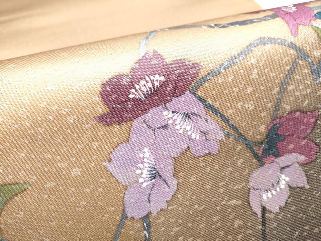 平和屋着物●染色作家　草野一騎　太鼓柄袋帯　枝花文　引箔　正絹　逸品　未使用　CABE4796hy