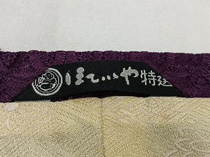平和屋着物＃道行コート　幾何学文　紫紺色　ほていや扱い　正絹　逸品　CABE4803ua