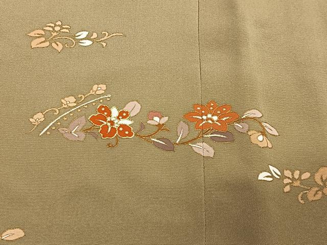 平和屋着物∞道行コート　駒刺繍　草花文　金彩　正絹　逸品　未使用　CABE4812ua