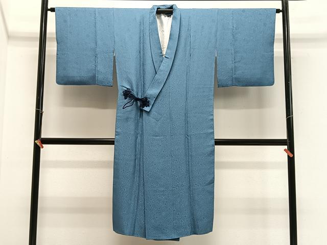 平和屋着物∞道中着　草花地紋　薄縹色　ロング丈　正絹　逸品　CABE4816ua