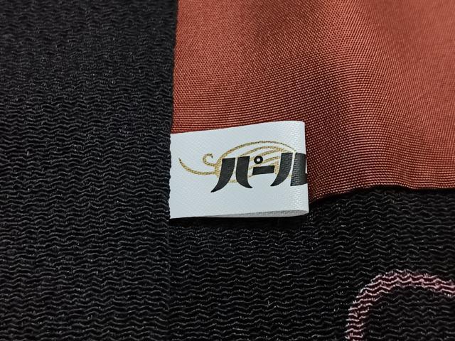 平和屋着物∞道中着　舞蝶紐文　黒地　ロング丈　正絹　逸品　CABE4817ua