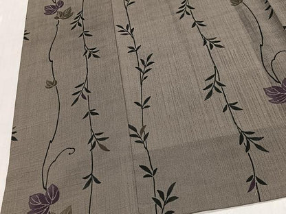 平和屋着物∞道中着　単衣　蔦の葉文　ロング丈　正絹　逸品　CABE4819ua