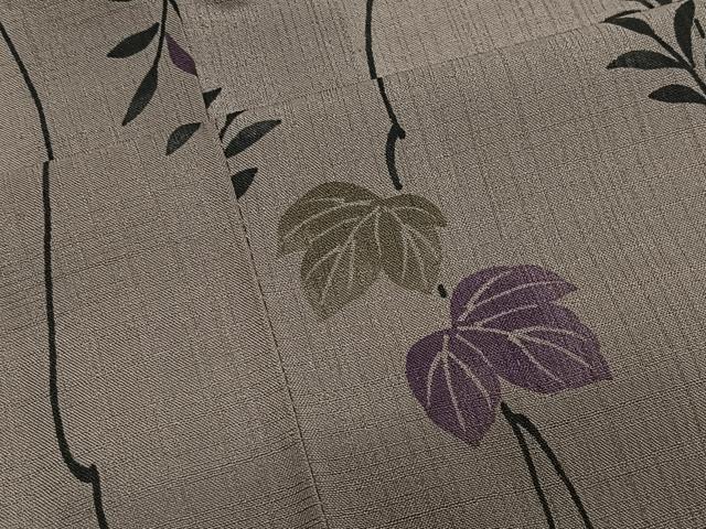 平和屋着物∞道中着　単衣　蔦の葉文　ロング丈　正絹　逸品　CABE4819ua