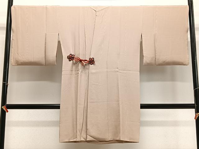 平和屋着物∞道中着　杢目地紋　白茶色　ロング丈　正絹　逸品　CABE4821ua
