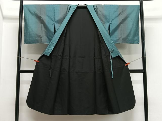 平和屋着物∞道行コート　リバーシブル　草花文　金銀彩　大島紬美幸謹製　証紙付き　正絹　逸品　CABE4834ua