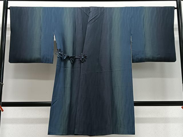 平和屋着物∞道中着　縞　暈し染め　やまと誂製　正絹　逸品　CABE4836ua