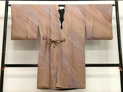 平和屋着物∞道中着　リバーシブル　霞文　ロング丈　正絹　逸品　CABE4837ua