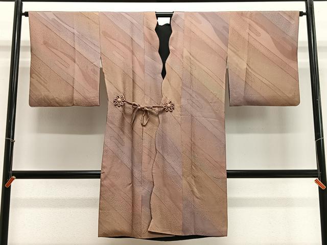 平和屋着物∞道中着　リバーシブル　霞文　ロング丈　正絹　逸品　CABE4837ua