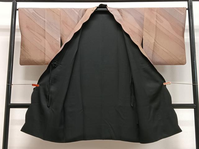 平和屋着物∞道中着　リバーシブル　霞文　ロング丈　正絹　逸品　CABE4837ua