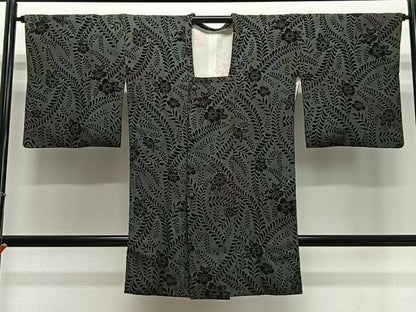 平和屋着物∞道行コート　輪奈ビロード　辻が花　ロング丈　正絹　逸品　CABE4838ua