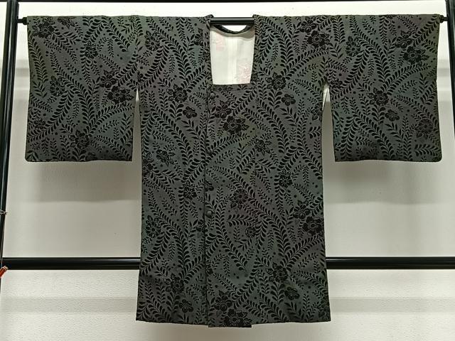 平和屋着物∞道行コート　輪奈ビロード　辻が花　ロング丈　正絹　逸品　CABE4838ua