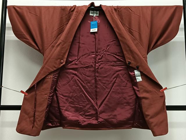 平和屋着物∞和装コート　ベロア　赤錆色　CABE4843ua 平和屋着物∞和装コート ベロア 赤錆色 CABE4843ua