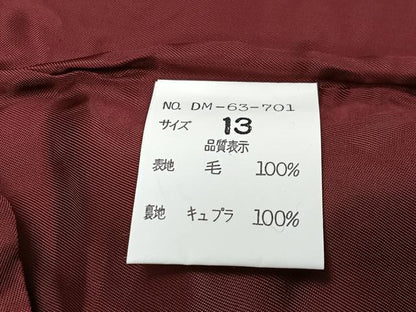 平和屋着物∞和装コート　ベロア　赤錆色　CABE4843ua