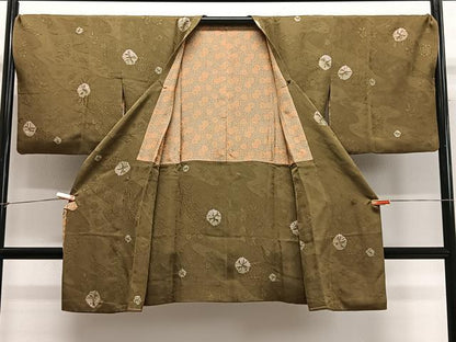 平和屋着物∞道行コート　絞り　舞花文　ロング丈　正絹　逸品　CABE4846ua