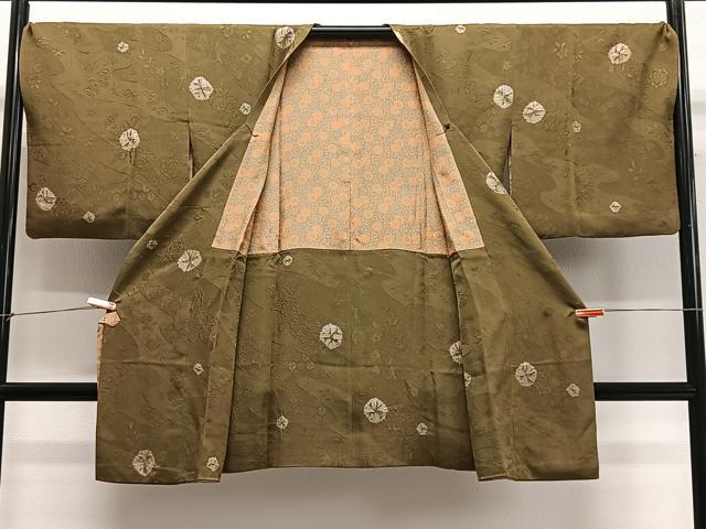 平和屋着物∞道行コート　絞り　舞花文　ロング丈　正絹　逸品　CABE4846ua