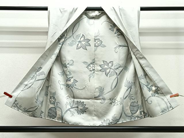 平和屋着物∞中国三大刺繍　相良刺繍　総刺繍　袖無し羽織　格子花文　正絹　逸品　CABE4847ua 平和屋着物∞中国三大刺繍 相良刺繍 総刺繍 袖無し羽織 格子