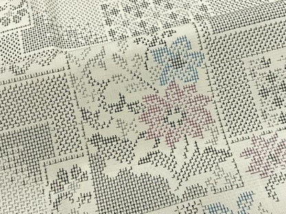 平和屋着物∞道中着　紬地　色紙花文　正絹　逸品　CABE4849ua