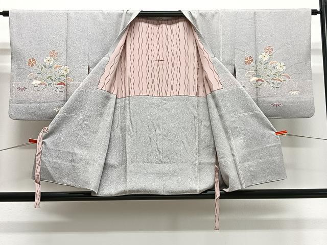 平和屋着物∞京友禅の第一人者　松井青々　道行コート　草花文　金彩　正絹　逸品　CABE4851ua 平和屋着物∞京友禅の第一人者 松井青々 道行コート 草花文 金彩 正絹
