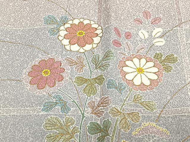 平和屋着物∞京友禅の第一人者　松井青々　道行コート　草花文　金彩　正絹　逸品　CABE4851ua 平和屋着物∞京友禅の第一人者 松井青々 道行コート 草花
