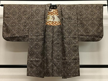 平和屋着物∞本場大島紬　龍郷絣　羽織　花菱文　正絹　逸品　CABE4853ua