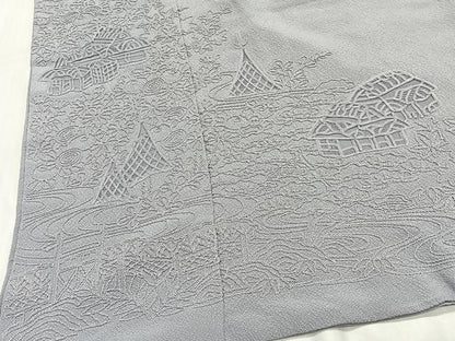 平和屋着物∞中国三大刺繍　相良刺繍　道中着　霞色　ロング丈　正絹　逸品　CABE4861ua