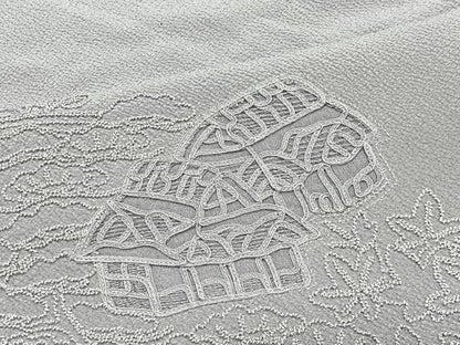 平和屋着物∞中国三大刺繍　相良刺繍　道中着　霞色　ロング丈　正絹　逸品　CABE4861ua