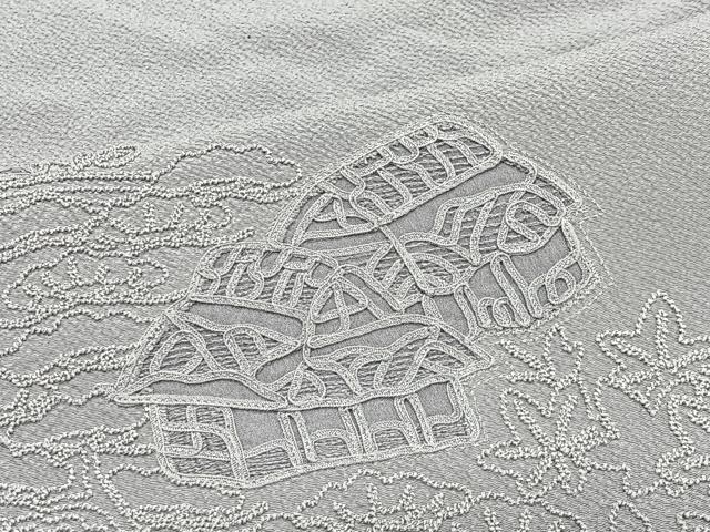 平和屋着物∞中国三大刺繍　相良刺繍　道中着　霞色　ロング丈　正絹　逸品　CABE4861ua