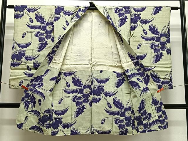 平和屋着物∞アンティーク　大正ロマン　長羽織　草花文　正絹　逸品　CABE4863ua 平和屋着物∞アンティーク 大正ロマン 長羽織 草花文 正絹 逸品