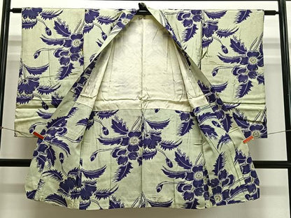 平和屋着物∞アンティーク　大正ロマン　長羽織　草花文　正絹　逸品　CABE4863ua