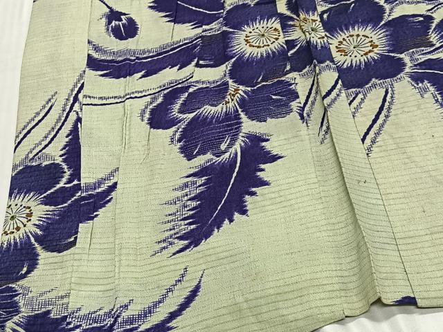 平和屋着物∞アンティーク 大正ロマン 長羽織 草花文 正絹 逸品 CABE4863ua