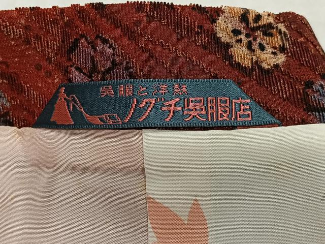 平和屋着物∞道行コート　輪奈ビロード　草花文　ロング丈　正絹　逸品　未使用　CABE4865ua
