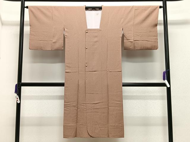 平和屋着物∞道行コート　幾何学文　ロング丈　正絹　逸品　CABE4879ua