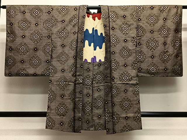 平和屋着物∞本場大島紬　龍郷絣　羽織　花菱文　正絹　逸品　CABE4881ua 平和屋着物∞本場大島紬 龍郷絣 羽織 花菱文 正絹 逸品 CABE4881ua