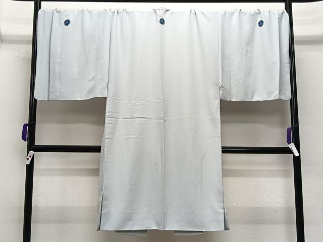 平和屋着物∞男性　長羽織　色紋付　藍白色　暈し染め　正絹　逸品　CABE4884ua