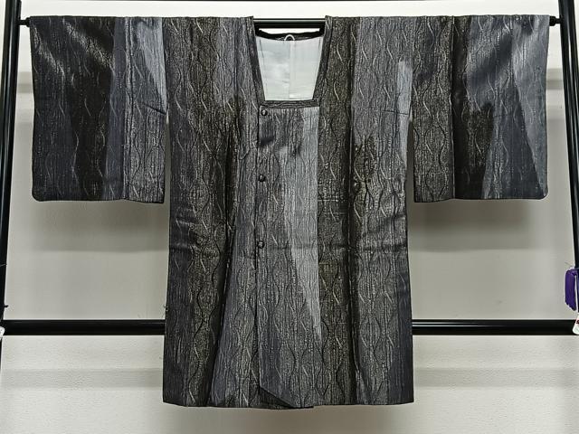平和屋着物∞道行コート　立涌文　金糸　ロング丈　正絹　逸品　CABE4886ua