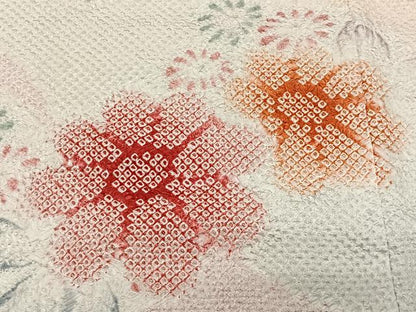 平和屋着物∞羽織　総絞り　舞花文　暈し染め　正絹　逸品　未使用　CABE4890ua
