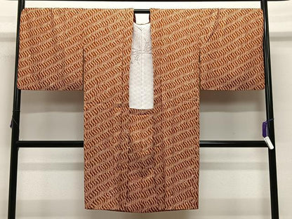平和屋着物∞長羽織　総絞り　幾何学文　正絹　逸品　CABE4893ua