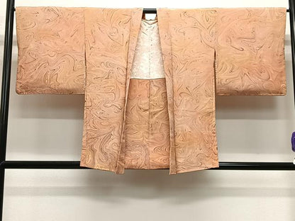 平和屋着物＃羽織　墨流し文様　正絹　逸品　CABE4906ua
