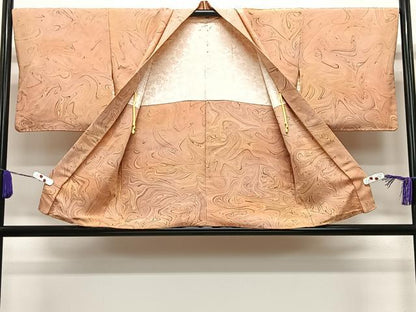平和屋着物＃羽織　墨流し文様　正絹　逸品　CABE4906ua
