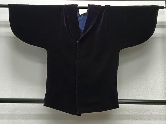 平和屋着物＃和装コート　ベロア　紫紺色　CABE4908ua