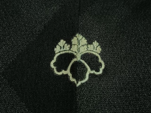 平和屋着物∞長羽織　刺繍　絞り　飛鶴文　黒地　金銀糸　正絹　逸品　CABE4911ua