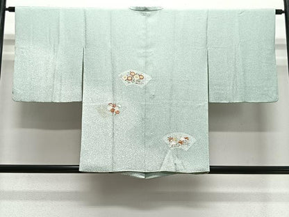 平和屋着物∞京友禅の第一人者　松井青々　道行コート　地紙花文　金彩　正絹　逸品　CABE4913ua