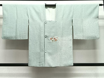 平和屋着物∞京友禅の第一人者　松井青々　道行コート　地紙花文　金彩　正絹　逸品　CABE4913ua