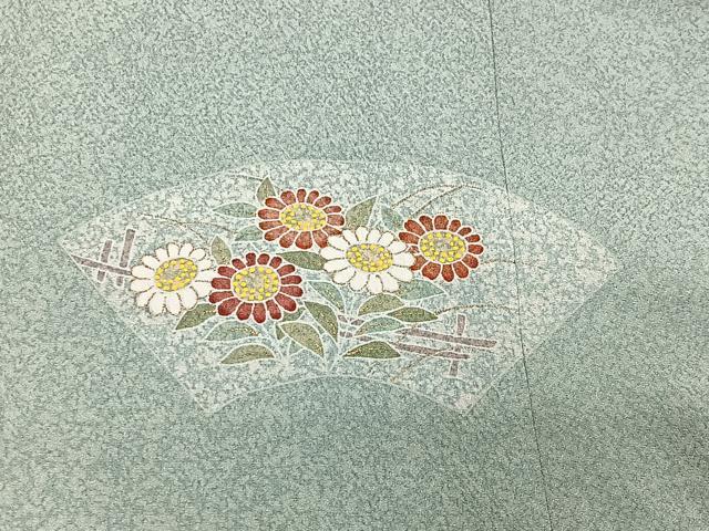 平和屋着物∞京友禅の第一人者　松井青々　道行コート　地紙花文　金彩　正絹　逸品　CABE4913ua