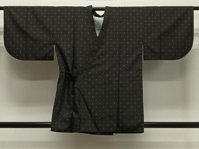 平和屋着物∞道中着　紬地　十字絣　正絹　逸品　CABE4914ua
