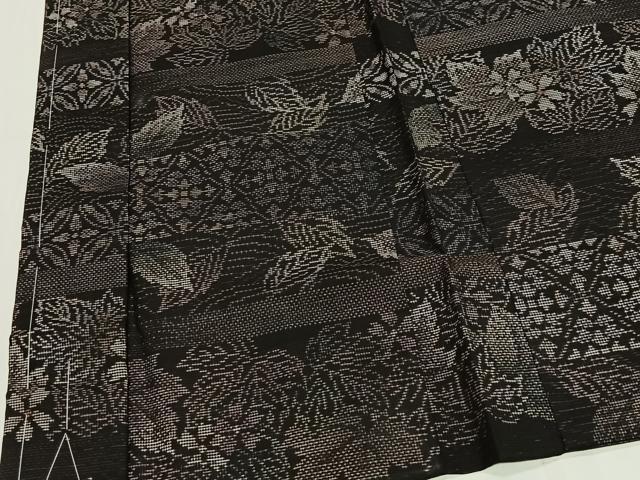 平和屋着物∞長羽織　本場大島紬　9マルキ　草花文　正絹　逸品　未使用　CABE4916ua