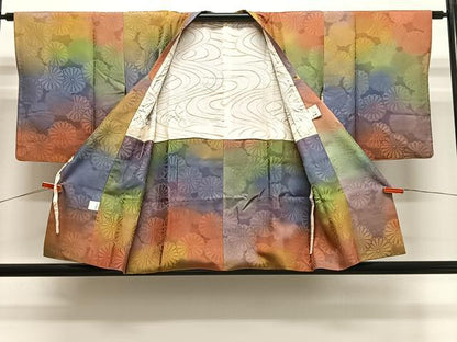 平和屋着物∞道中着　舞菊文　暈し染め　ショール付き　西武百貨店扱い　正絹　逸品　CABE4917ua